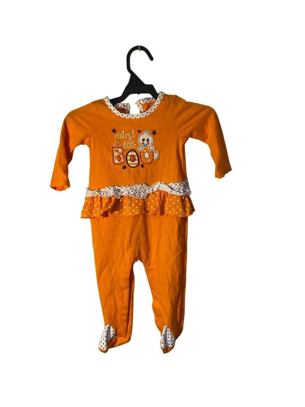 Baby essentials Halloween cutest little boo one piece outfit 9 M girls